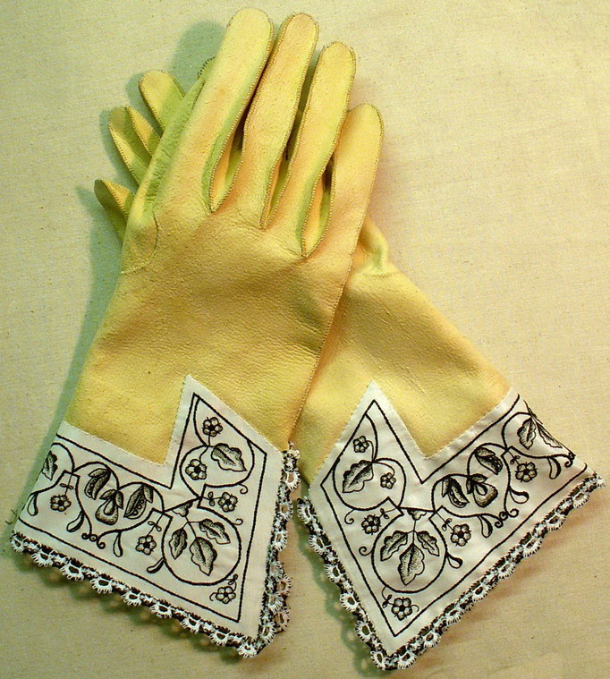 16th century gloves with emroided cuffs